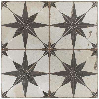 Merola Tile Kings Star Nero 17-5/8"x17-5/8" Ceramic F/W Tile