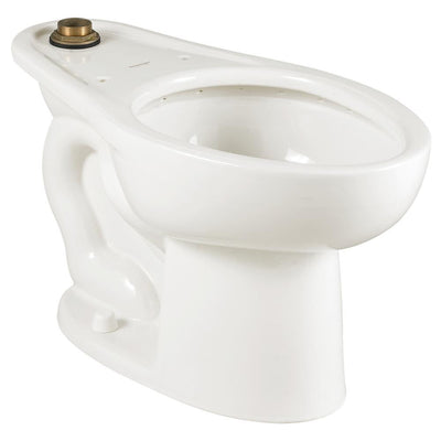 Madera 1.1-1.6 GPF Universal Flushometer Elongated Toilet Bowl Only with EverClean in White - Super Arbor