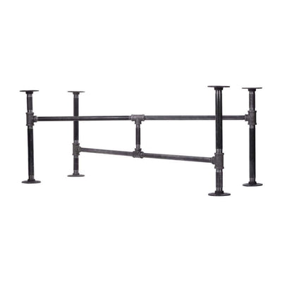 3/4 in. x 3.5 ft. L x 18 in. H Black Steel Pipe Turnpike Design Coffee Table Kit - Super Arbor