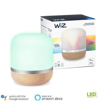 Hero 7.2 in. Woodtone Colors and Tunable White Wi-Fi Connected Smart LED Table Lamp - Super Arbor