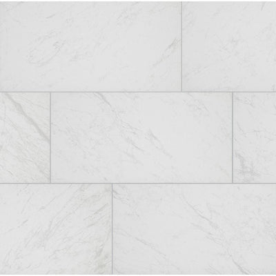 Florida Tile Home Collection Brilliance White Rectified 12 in. x 24 in. Porcelain Floor and Wall Tile (13.3 sq. ft. / case) - Super Arbor