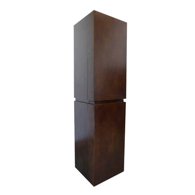 Mannheim 15.6 in. W x 15 in. D x 61.6 in. H Wall Mounted Linen Cabinet in Walnut - Super Arbor