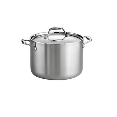 Gourmet Tri-Ply Clad 8 qt. Stainless Steel Stock Pot with Lid - Super Arbor