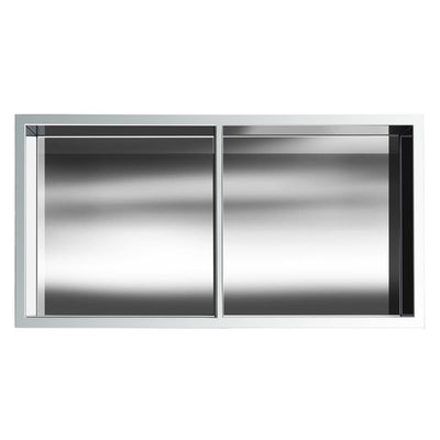 Showroom Series 12 in. x 24 in. SS Niche with Central Shelf in Polished Chrome - Super Arbor