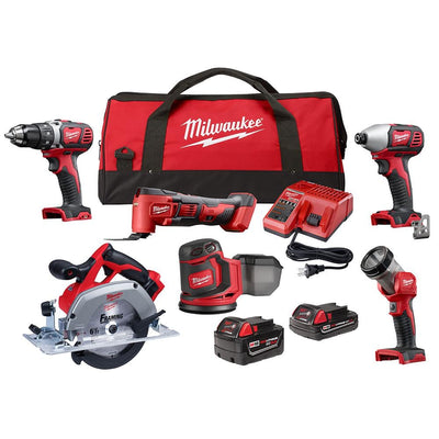 M18 18-Volt Lithium-Ion Cordless Combo Kit (6-Tool) with 2 M18 Batteries, 1 Charger, 1 Tool Bag - Super Arbor