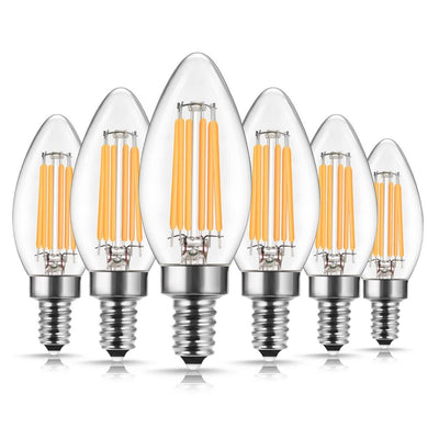 YANSUN 60-Watt Equivalent C35 Dimmable Edison LED Light Bulb Warm White (6-Pack) - Super Arbor