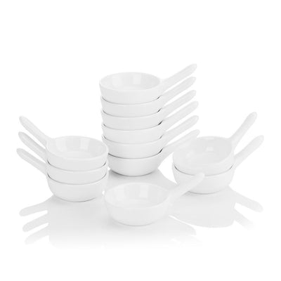3.75 in. White Porcelain Ramekins Serving Dishes Set (Set of 12) - Super Arbor