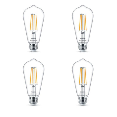 Soft White ST19 LED 40-Watt Equivalent Dimmable Smart Wi-Fi Wiz Connected Wireless Light Bulb (4-Pack) - Super Arbor