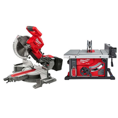 M18 FUEL 18-Volt Lithium-Ion Brushless 10 in. Cordless Dual Bevel Sliding Compound Miter Saw with 8-1/4 in. Table Saw - Super Arbor