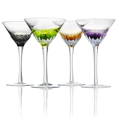 Assorted Color Solar Martini Glasses (Set of 4) - Super Arbor