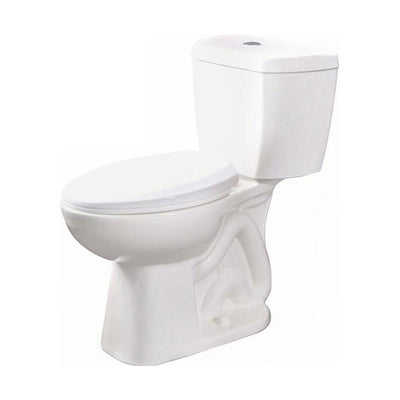 2-Piece 0.8 GPF Ultra-High-Efficiency Single Flush Elongated Toilet Featuring Stealth Technology in White - Super Arbor