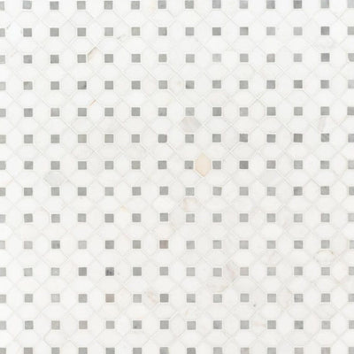 MSI Bianco Dolomite Dotty 12.31 in. x 12.36 in. x 10 mm Polished Marble Mesh-Mounted Mosaic Tile (10.6 sq. ft. / case)