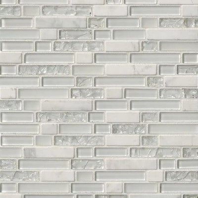 MSI Delano Blanco 12 in. x 12 in. x 6 mm Textured Glass Stone Mesh-Mounted Mosaic Tile (1 sq. ft.)