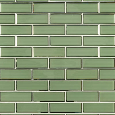 MSI Evergreen Textured Beveled Subway 11.73 in. x 11.73 in. x 8mm Glass Mesh-Mounted Mosaic Wall Tile (9.6 sq. ft. / case)