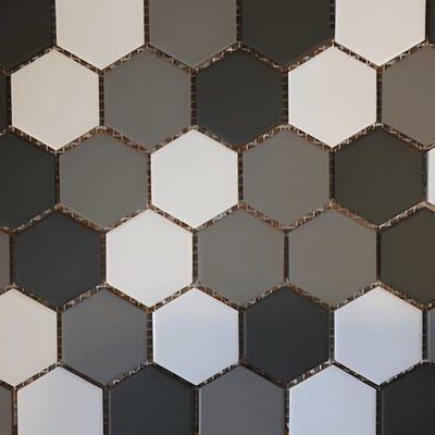Ink Blot Gray 12.625 in. x 10.875 in. Hexagon Matte Porcelain Wall and Floor Mosaic Tile (14.30 sq. ft./Case)