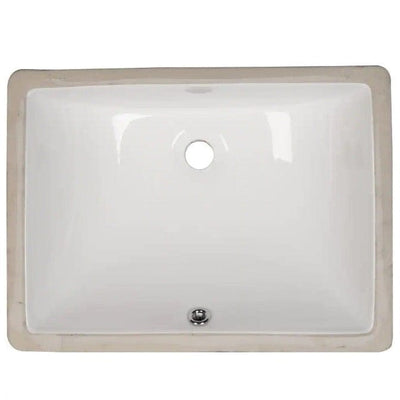 MSI Rectangle Undermount Porcelain Ceramic Bathroom Sink in White