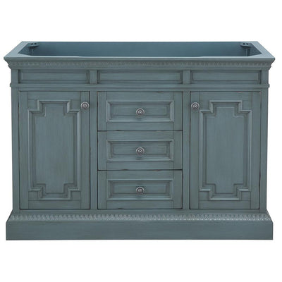 Cailla 48 in. W x 21.50 in. D Bath Vanity Cabinet Only in Distressed Blue Fog - Super Arbor