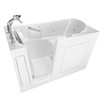 Exclusive Series 60 in. x 30 in. Left Hand Walk-In Whirlpool and Air Bath Tub with Quick Drain in White - Super Arbor