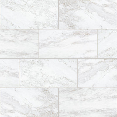 Daltile QuicTile 12 in. x 24 in. Enchanting Marble Matte Porcelain Locking Floor Tile (9.6 sq. ft. / case) - Super Arbor
