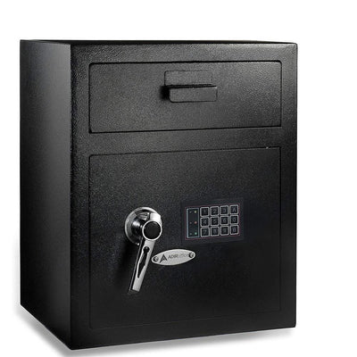 1.1 cu. ft. Steel Digital Depository Safe with Digital keypad, Black - Super Arbor