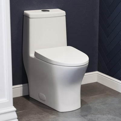 Sublime II 1-Piece 0.8/1.28 GPF Dual Flush Elongated Toilet in White - Super Arbor