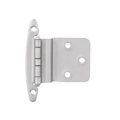 Satin Nickel 3/8 in. Inset Cabinet Hinge without Spring (1-Pair) - Super Arbor