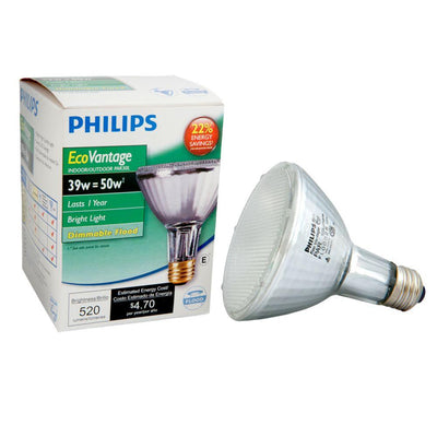 Philips 39-Watt Equivalent Halogen PAR30L Dimmable Floodlight Bulb - Super Arbor