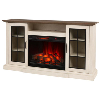 Vinegate 68 in. Freestanding Media Console Electric Fireplace in White - Super Arbor