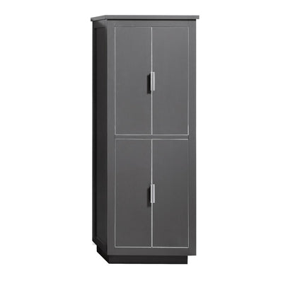 Allie 24 in. W x 16 in. D x 65 in. H Floor Cabinet in. Twilight Gray Finish with Silver Trim - Super Arbor