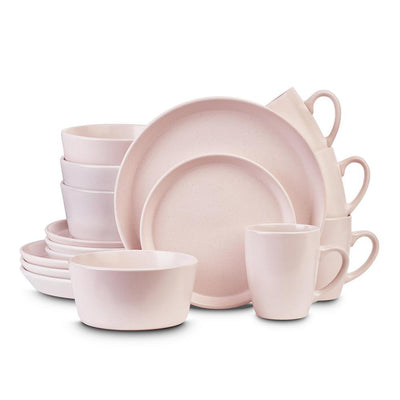 32-Piece Casual Pink Stoneware Dinnerware Set (Set for 8) - Super Arbor