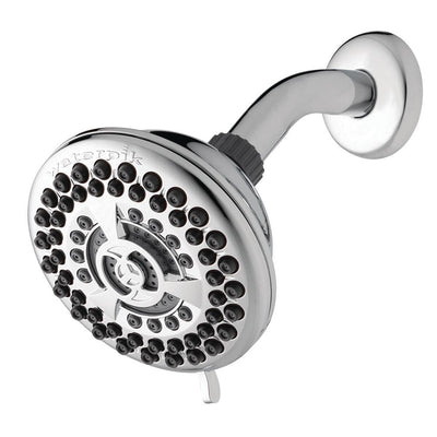 9-Spray 4.5 in. Single Wall Mount Low Flow Fixed Shower Head in Chrome - Super Arbor