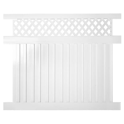 Clearwater 6 ft. H x 8 ft. W White Vinyl Privacy Fence Panel Kit - Super Arbor