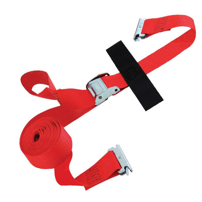 20 ft. x 2 in. Cam Buckle E-Strap with Hook and Loop Storage Fastener in Red - Super Arbor