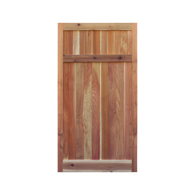 3 ft. x 6 ft. Western Red Cedar Flat Top Solid Lattice Fence Gate - Super Arbor
