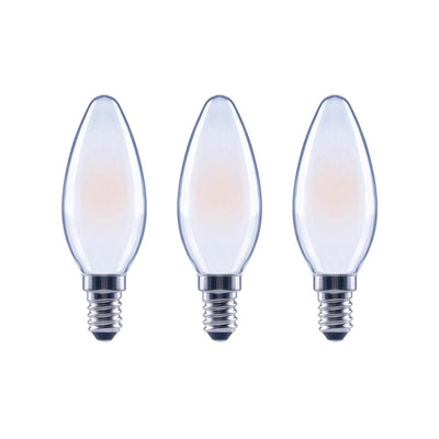 EcoSmart 60-Watt Equivalent B11 Dimmable ENERGY STAR Frosted Glass Filament Vintage Edison LED Light Bulb Soft White (3-Pack) - Super Arbor