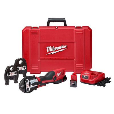 M12 12-Volt Lithium-Ion Force Logic Cordless Press Tool Kit (3 Jaws Included) with Two 1.5 Ah Battery and Hard Case - Super Arbor