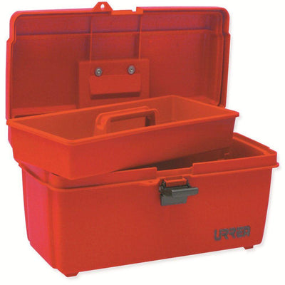 14 in. Plastic Red Tool Box with Metal Clasps - Super Arbor