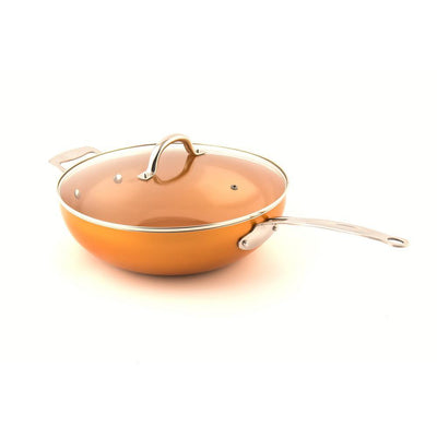 Non-Stick Wok with Lid, 12 in. with Riveted Steel Handle - Super Arbor