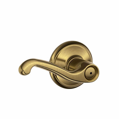 Schlage Flair Antique Brass Privacy Lockset ANSI Grade 2 1-3/4 in.