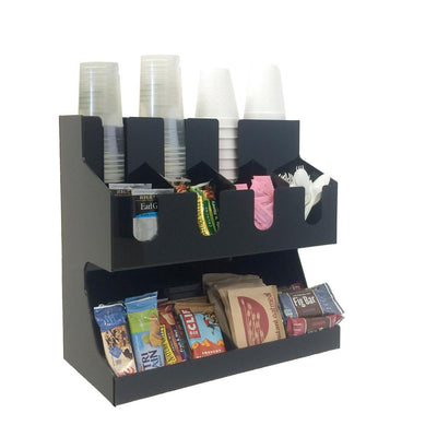 Fancy 3-Shelf 11-Compartment Black Acrylic Condiment Organizer - Super Arbor