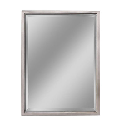 30 in. W x 40 in. H Classic Metal Framed Wall Mirror in Brush Nickel / Chrome - Super Arbor