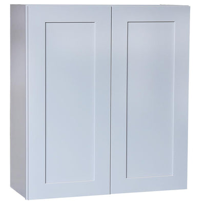 Ready to Assemble 27x36x12 in. Shaker Double Door Wall Cabinet with 2 Shelves in Gray - Super Arbor