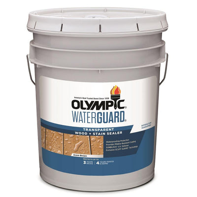 Olympic WaterGuard 5 gal. Acorn Brown Transparent Wood Stain and Sealer - Super Arbor