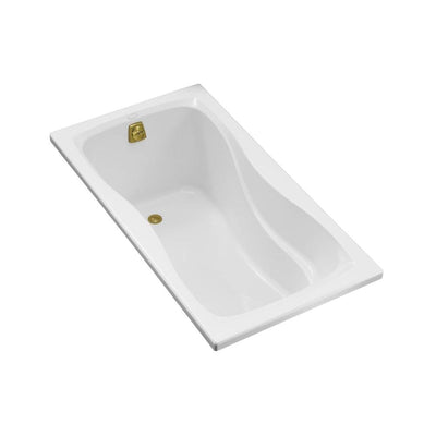 Hourglass 5 ft. Reversible Drain with Integral Tile Flange Acrylic Bathtub in White - Super Arbor