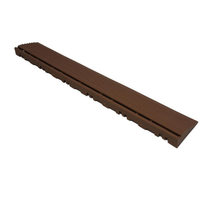 Swisstrax 15.75 in. Walnut Brown Pegged Edging for 15.75 in. Swisstrax Modular Tile Flooring (2-Pack) - Super Arbor