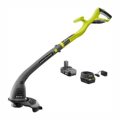 RYOBI ONE+ 18-Volt Lithium-Ion Electric Cordless String Trimmer and Edger - 1.3 Ah Battery and Charger Included - Super Arbor