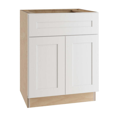 Newport Assembled 30 x 34.5 x 21 in. Plywood Shaker Vanity Sink Base Cabinet Soft Close in Painted Pacific White - Super Arbor