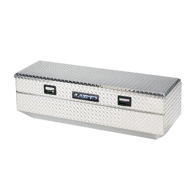 Lund 48 in Diamond Plate Aluminum Flush Mount Full Size Chest Truck Tool Box with mounting hardware and keys included, Silver - Super Arbor