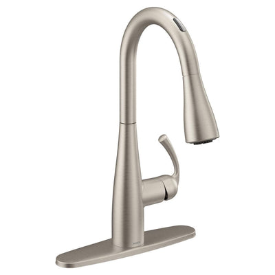 U by Moen Essie Single-Handle Pull-Down Sprayer Smart Kitchen Faucet with Voice Control in Spot Resist Stainless