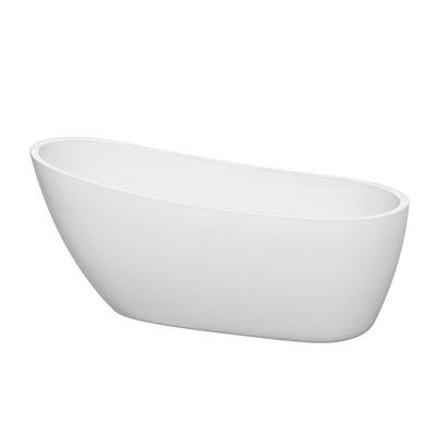 Florence 5.7 ft. Acrylic Slipper Flatbottom Non-Whirlpool Bathtub in White